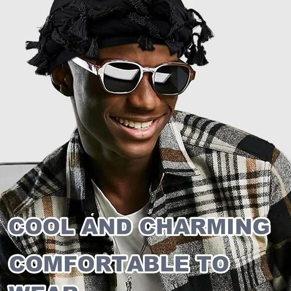 Halo Turban for Men Women Satin Lined Durag Head Wraps Skull Cap Pre-Tied Tassel - Picture 7 of 9